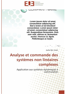 Analyse et commande des systèmes non linéaires complexes