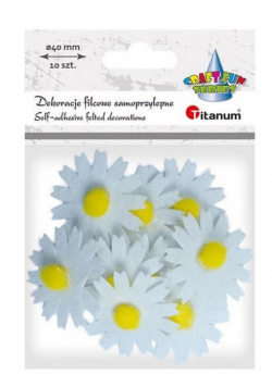 Filcowe dekoracje 3D kwiaty białe 10szt