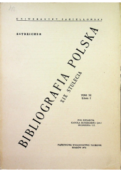 Bibliografia polska XIX stulecia Tom XI