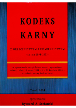 Kodeks karny z orzecznictwem i piśmiennictwem