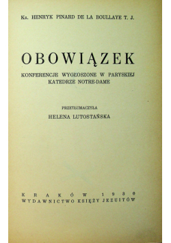 Obowiązek 1930 r.