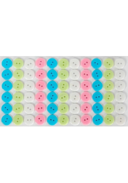 Guziki plastikowe samoprzylepne 02 pastelowe