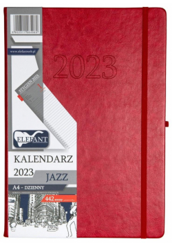 Kalendarz 2023 A4 Jazz dzienny czerwony