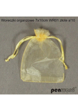 Woreczki organzowe złote 7x10cm 10szt