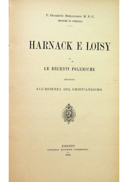 Harnack E Loisy 1904 r