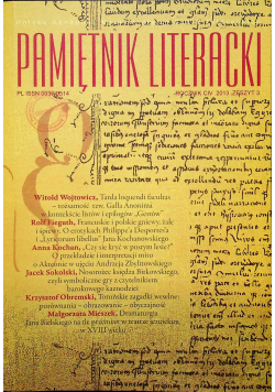 Pamiętnik literacki rocznik CIV zeszyt 4