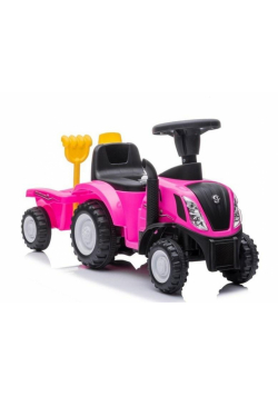 Jeździk traktor różowy