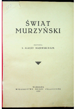Świat murzyński 1930 r