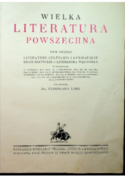 Wielka literatura powszechna tom 3 1932 r.