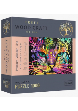 Puzzle drewniane 1000 Kolorowy kot TREFL