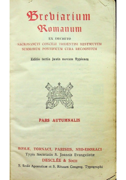 Breviarium Romanum Pars Autumnalis 1945 r.