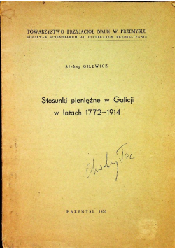 Stosunki pieniężne w Galicji w latach 1772-1914