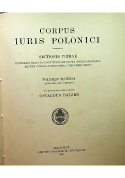 Księgi prawa polskiego / Corpus Iuris Polonici 1906