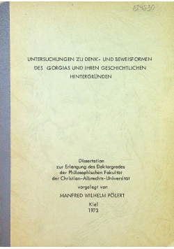 Untersuchungen zu denk und beweisformen