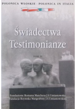 Świadectwa Testimonianze, Tom II