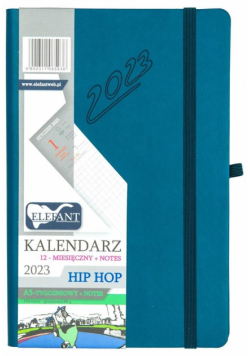 Kalendarz 2023 A5 tyg. Hip hop atramentowy ELEFANT
