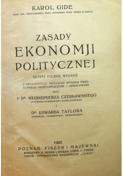 Zasady Ekonomicznej 1922 r.