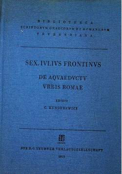 Sex Ivlii frontini de aqvaedvctv vrbis romae