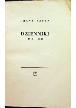 Kafka Dzienniki 1910 - 1923