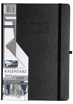 Kalendarz 2023 B5 tyg. Jazz czarny ELEFANT
