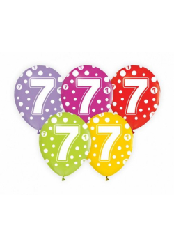 Balony z cyframi 7 5szt