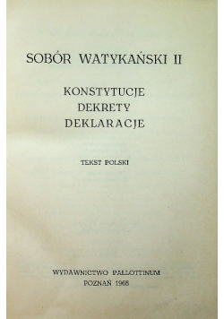 Sobór watykański II konstytucje dekrety