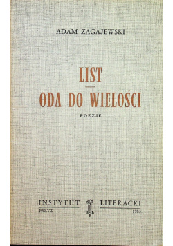 List Oda do wielości