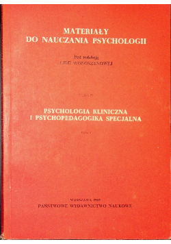 Psychologia kliniczna i psychopedagogika specjalna Tom 4