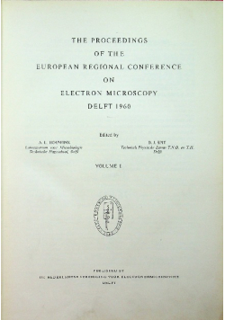 The Proceedings of the European Regional Conference on Electron Microscopy