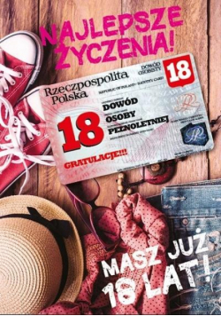 Karnet Urodziny Osiemnastka Gift-M-123