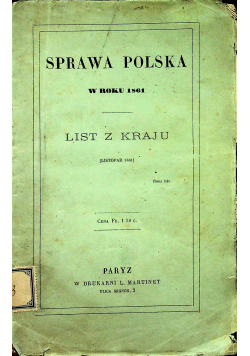 Sprawa Polska w roku 1861