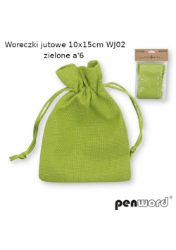 Woreczki jutowe zielone 10x15cm 6szt