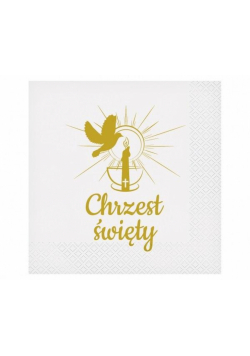 Serwetki Chrzest Święty świeca 33x33cm 20szt