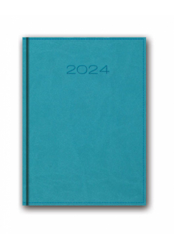 Kalendarz 2024 21D A5 książkowy turkusowy