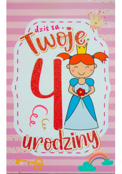 Karnet Urodziny 4 dziewczynka 2K - 072