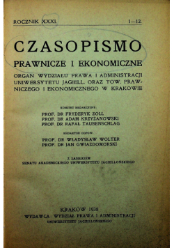 Czasopismo prawnicze i ekonomiczne rocznik XXXII 1939 r
