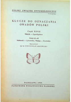 Klucze do oznaczania owadów Polski Część XXVII Zeszyt 61 - 62