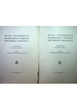 Acta synodalia sacrosantci concilii oecumenici vaticani II  2 tomy