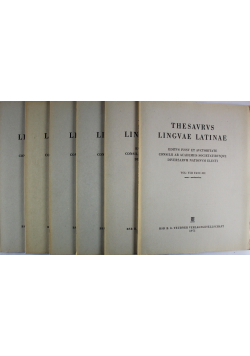 Thesaurus linguae latinae Vol VIII Fasc III do VII