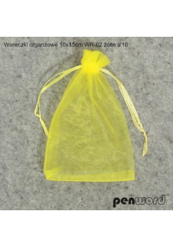 Woreczki organzowe żółte 15x10cm 10szt