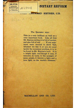 A tract on monetary reform 1932 r