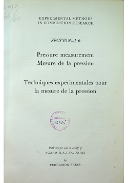 Pressure measurement mesure de la pression
