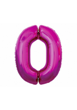 Balon foliowy cyfra 0 różowa 92cm