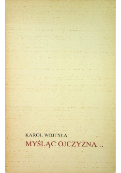 Wojtyła Myśląc ojczyzna