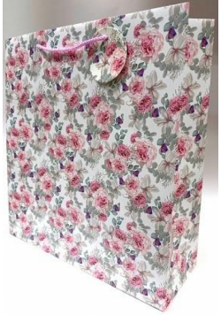 Torebka ozdobna matowa 35x37x12cm róże GB23160
