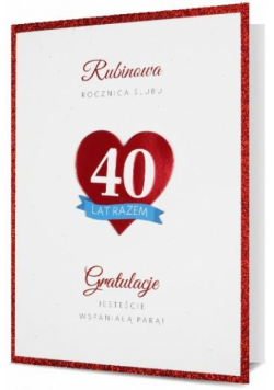 Karnet B6 Rocznica ślubu Rubinowa HM200-2531