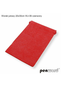 Woreczek jutowy czerwony 30x20cm