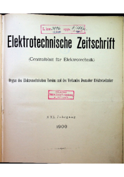 Elektrotechnische Zeitschrift 1900 r