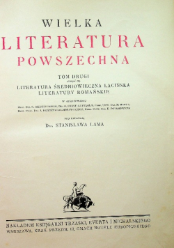 Wielka literatura powszechna tom 2 część 2 1933 r.