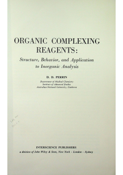 Organic Complexing Reagents